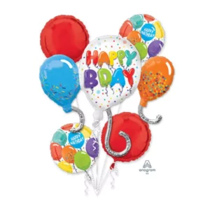 Happy Birthday balloons With mixed Colors Balloons Lane Lane Balloon delivery NJ delivery using Color Green Skyblue Yellow White Orange Brown Red Purple Centerpiece for the Event Party