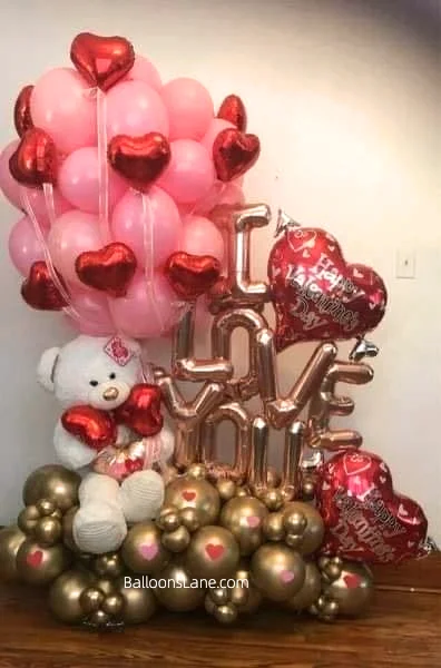 Celebrate Valentine's Day in Staten Island with Beautiful Pink, Red, Rose Gold, Gold Star, and Bear Balloons