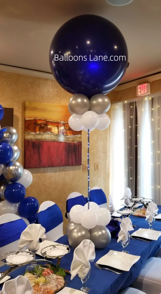Large Blue, Silver, and White Balloon Bouquet in NJ to Celebrate Birthday and Baptism