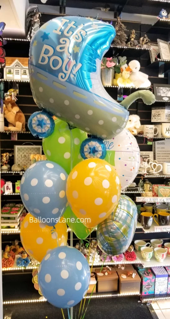 Polka Dot Welcomes Boy Balloon Bouquet for Baby Shower in NJ