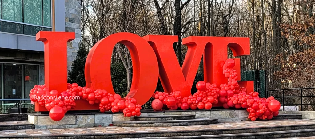 "I Love You" Personalized Decor with Red Latex Balloons for Valentine's Day in NJ
