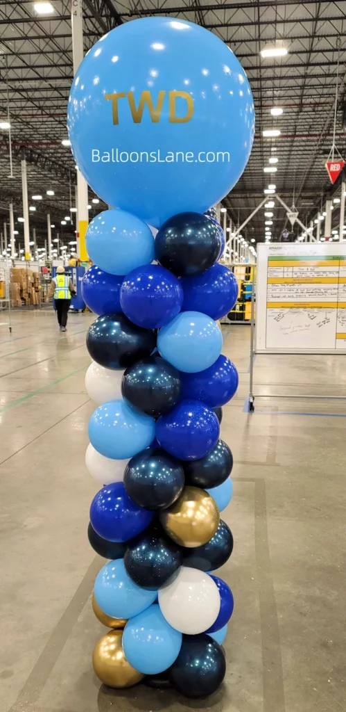Blue Balloon Column to Celebrate Birthday in Brooklyn