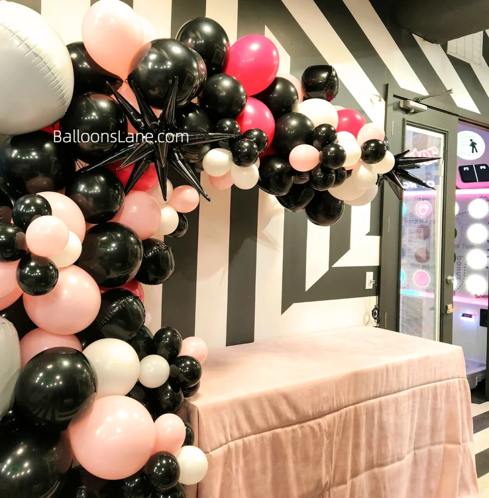 Pink, White, Black Chrome, and Black Foil Balloons in NJ to Celebrate Birthday Party