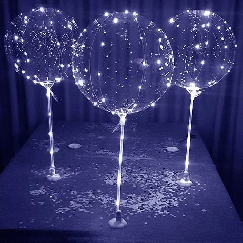 LED bubble balloon stands to celebrate birthday, engagement, movie night, or birthday in Manhattan