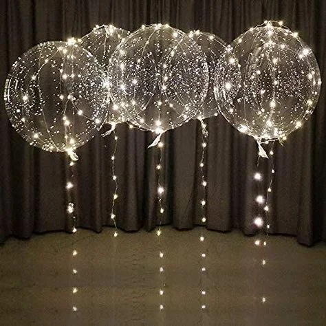 LED bubble balloon stand with bow to celebrate birthday, engagement, movie night, or birthday in New York City