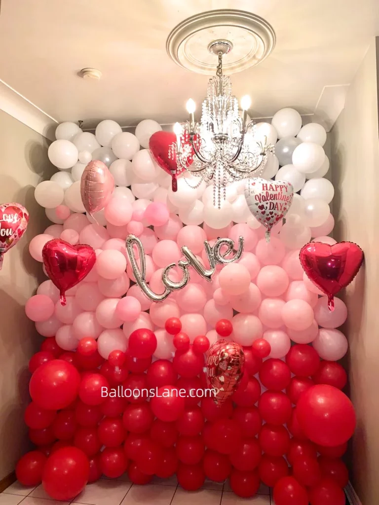 Valentine's Day Love Letter Balloons Backdrop in Brooklyn
