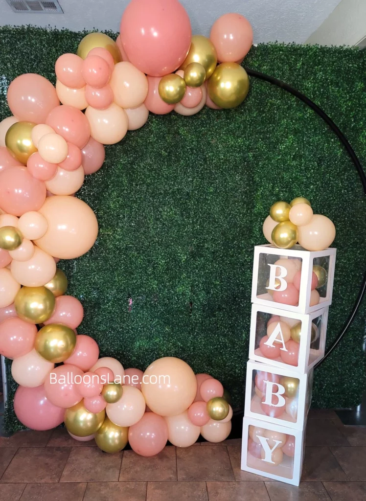 Pink and Gold Latex Balloons in Brooklyn to Celebrate Birthday