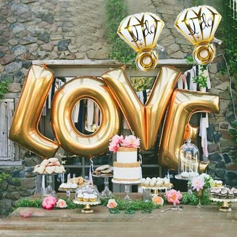 Beautiful Love Letter Balloons Along with Customized Ring Balloons to Celebrate Your Engagement in NJ